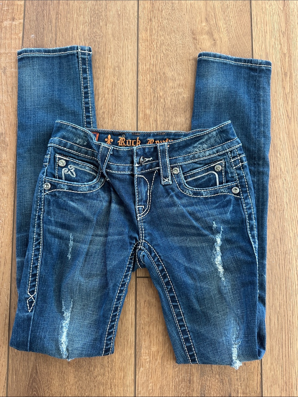 Rock Revival Blue Distressed Women’s Skinny Jeans